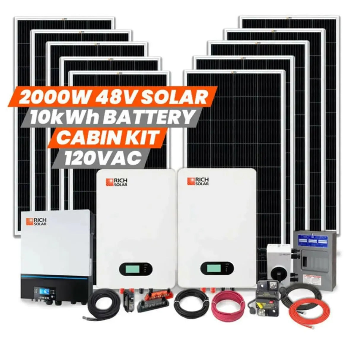 Rich Solar 2000W 48V 120VAC Cabin Kit.