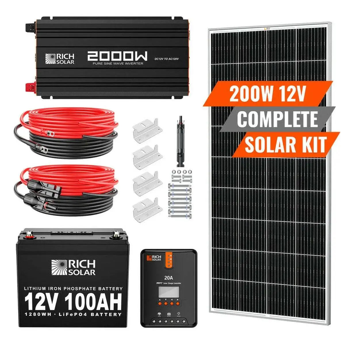 Rich Solar 200 Watt Complete Solar Kit.