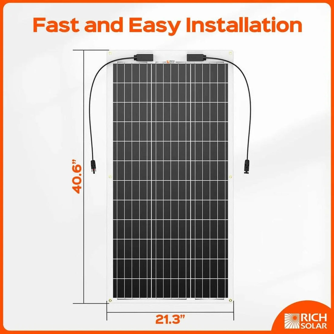 Rich Solar MEGA 100 FLEX | 100 Watt Monocrystalline Solar Panel | Best 12V Flexible Panel for VAN RVs and Off-Grid | High Efficiency.
