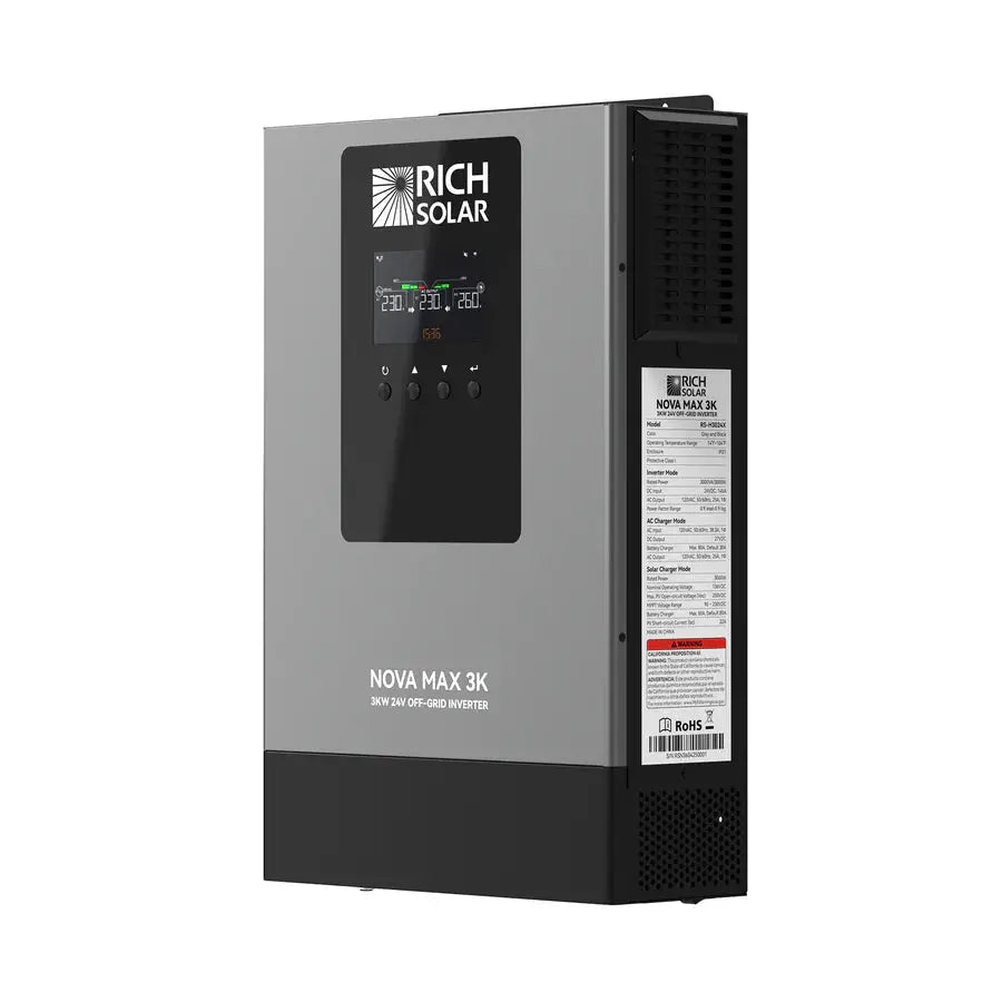 RICH SOLAR NOVA MAX 3K | 24V 3000W Off-Grid Hybrid Inverter | Pure Sine Wave