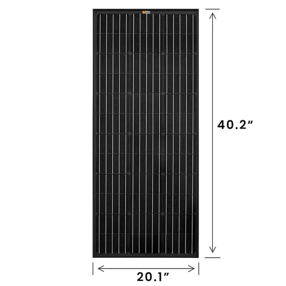 Rich Solar MEGA 100 ONYX | 100 Watt Monocrystalline Solar Panel | Best 12V Black Panel for VAN RVs and Off-Grid | 25-Year Output Warranty.