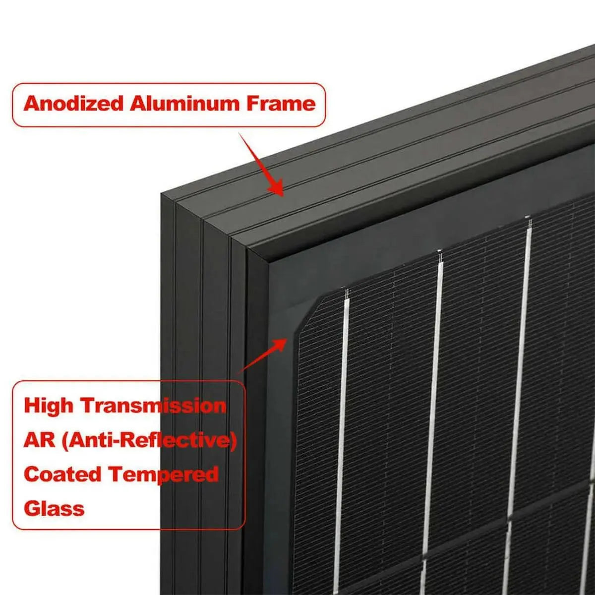 Rich Solar MEGA 100 ONYX | 100 Watt Monocrystalline Solar Panel | Best 12V Black Panel for VAN RVs and Off-Grid | 25-Year Output Warranty.