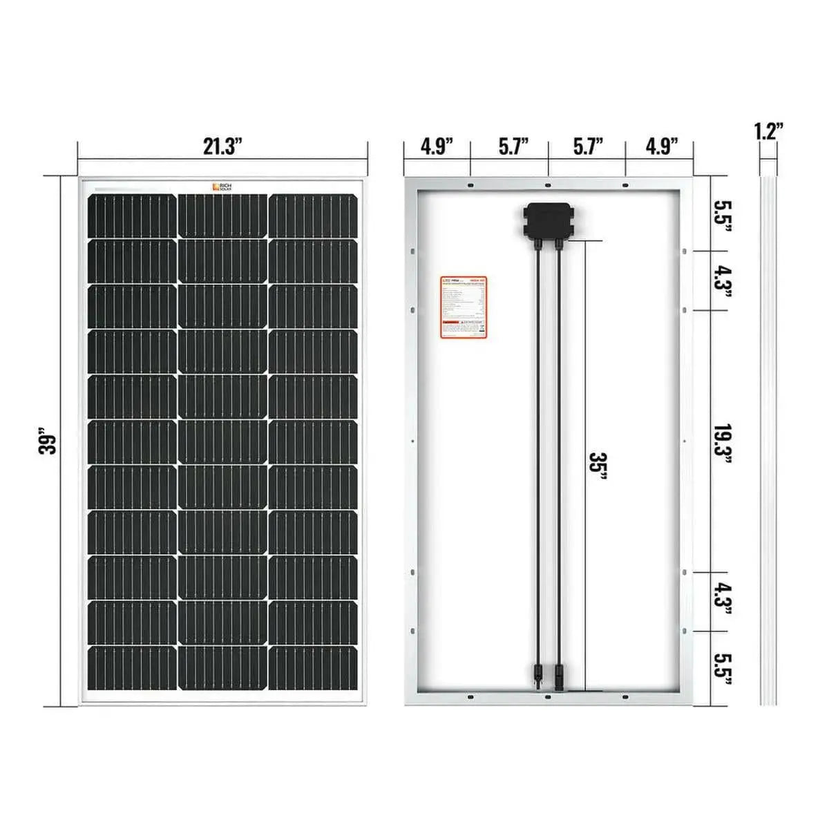Rich Solar Mega 100 Watt Solar Panel.