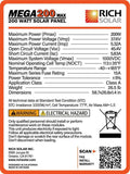 Rich Solar Mega 200 Watt 24 Volt Solar Panel.