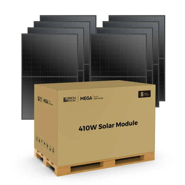Rich Solar MEGA 410 Watt Monocrystalline Solar Panel | High Efficiency | Black Mono-facial Module | Grid-Tie | Off-Grid.