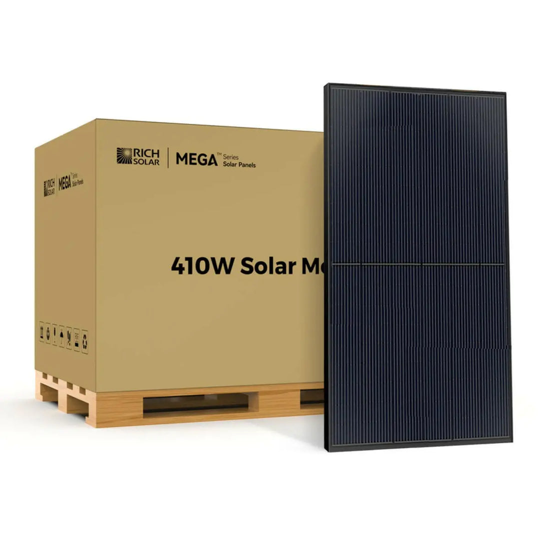 Rich Solar MEGA 410 Watt Monocrystalline Solar Panel | High Efficiency | Black Mono-facial Module | Grid-Tie | Off-Grid Rich Solar