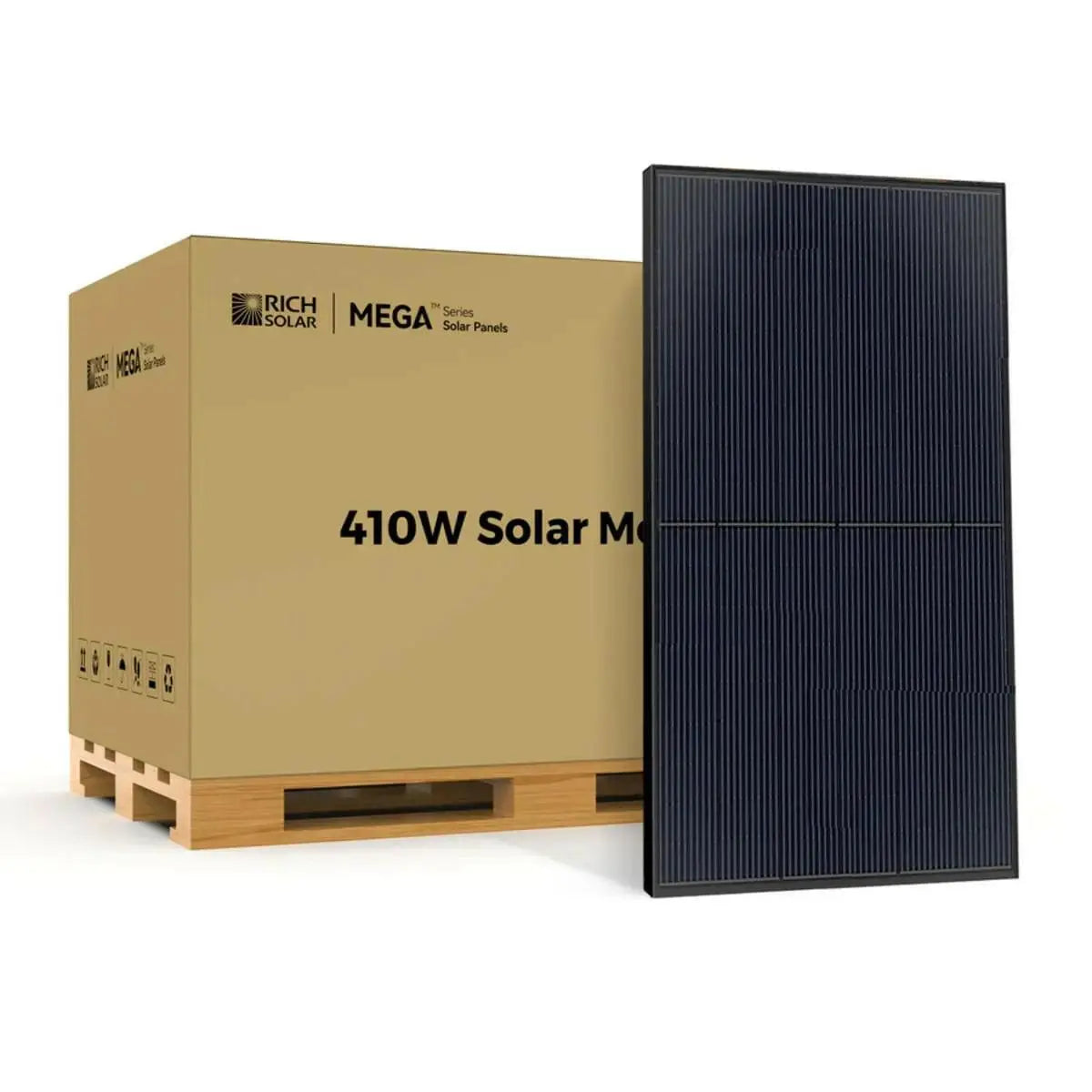 Rich Solar MEGA 410 Watt Monocrystalline Solar Panel | High Efficiency | Black Mono-facial Module | Grid-Tie | Off-Grid.