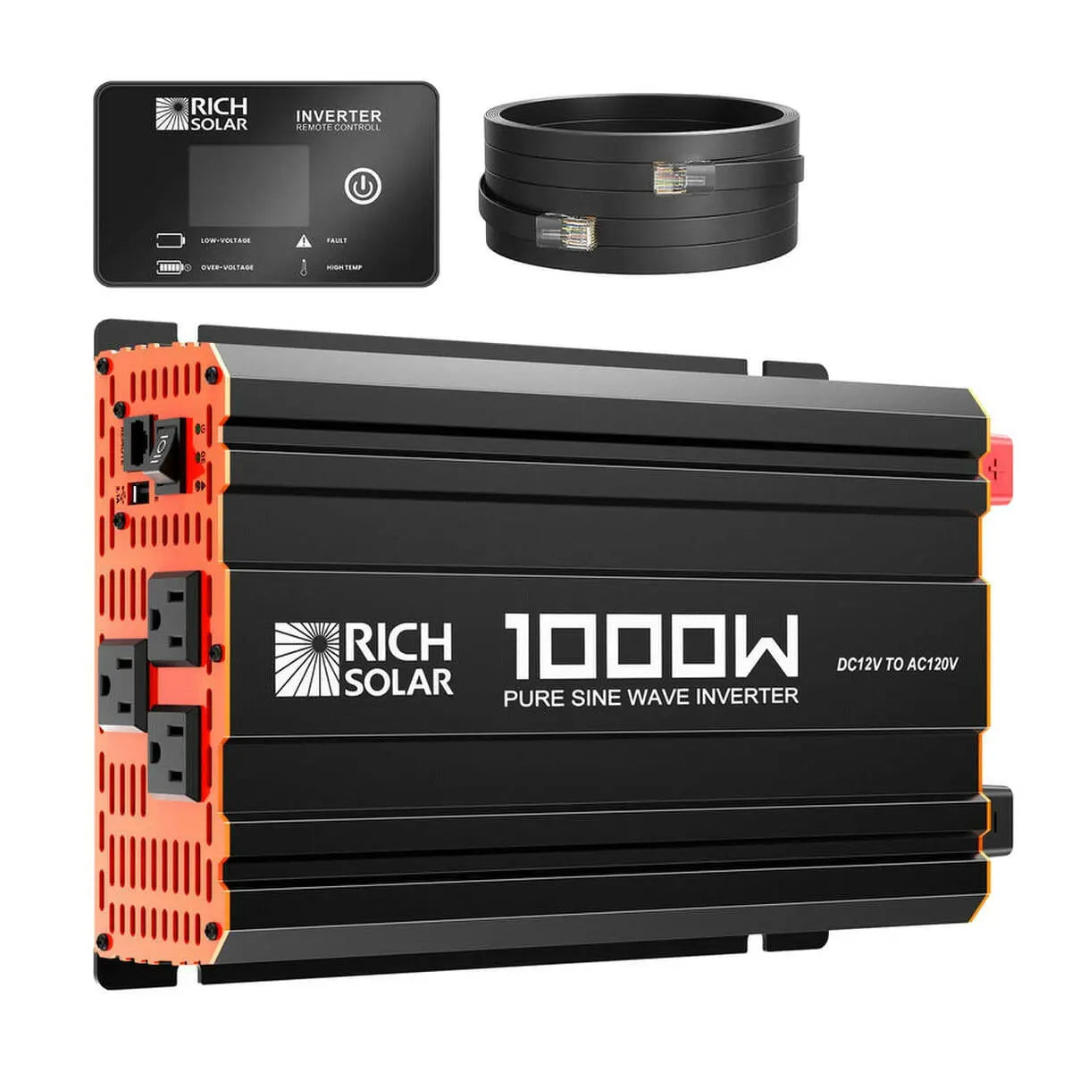 Rich Solar 1000 Watt Industrial Pure Sine Wave Inverter.