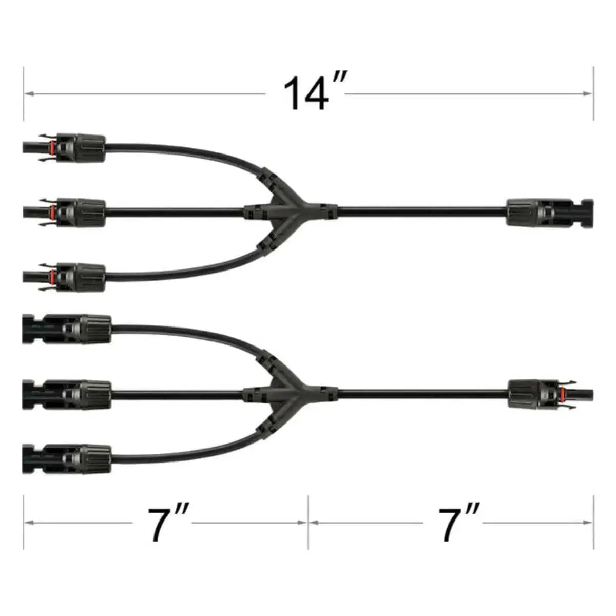 Rich Solar Y Branch Parallel Adapters 3 to 1.