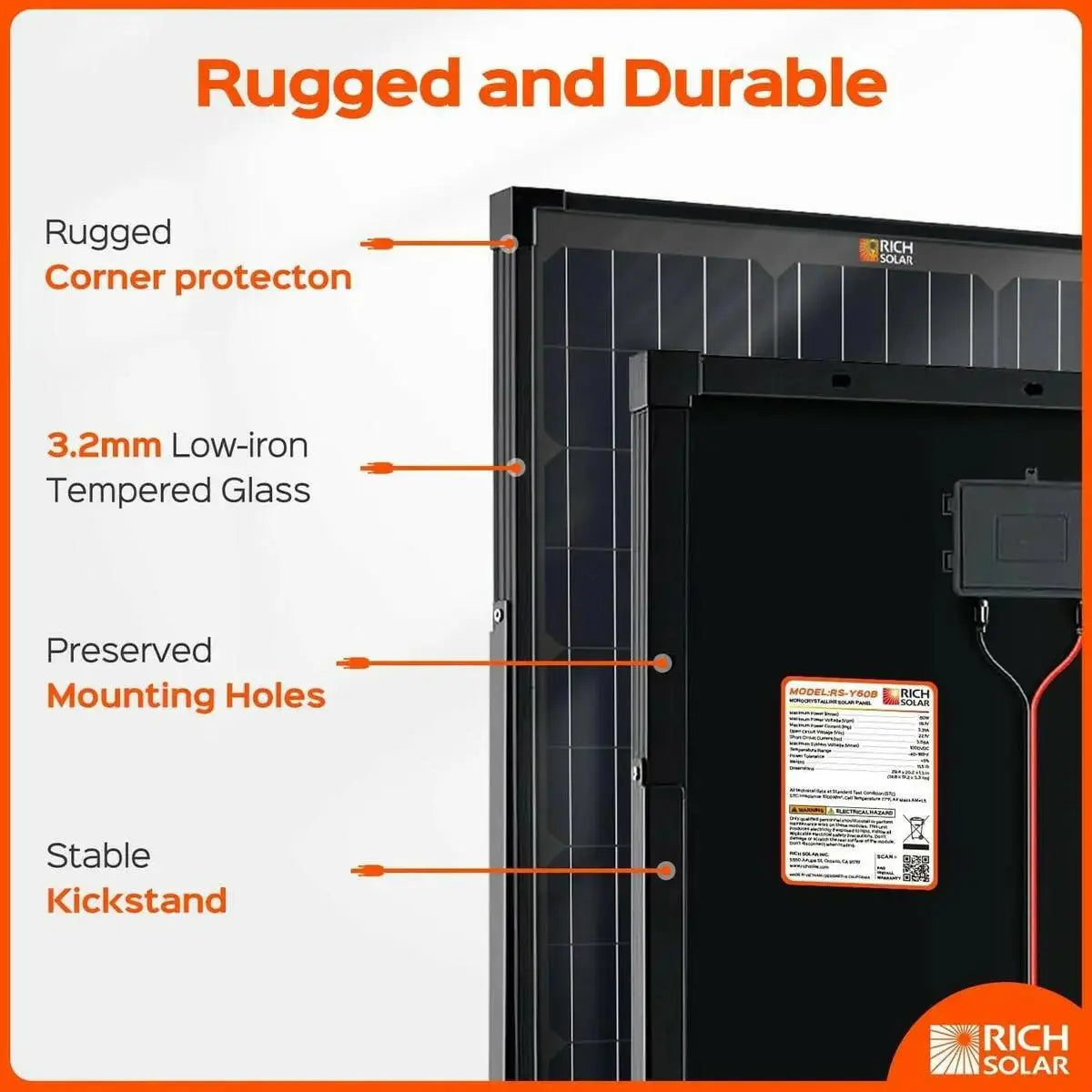 Rich Solar MEGA 60 Watt Portable Solar Panel.