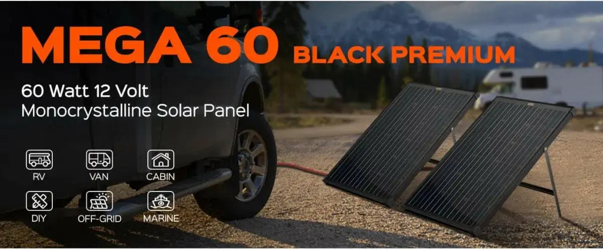 Rich Solar MEGA 60 Watt Portable Solar Panel Black.
