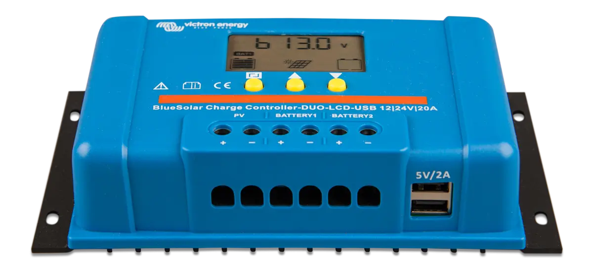 Victron Energy BlueSolar PWM DUO-LCD&USB 12/24V-20A.