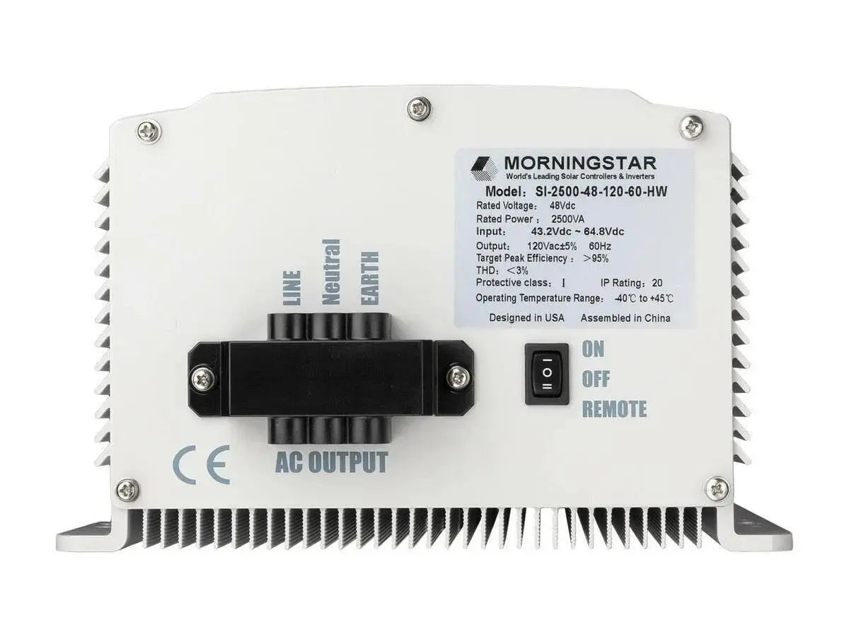 Morningstar Professional/SureSine 2500 48 V Pure Sine Wave Inverter with Hard-Wired AC Output.