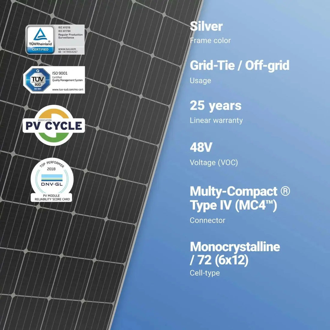 TrinaSolar TSM-380-DE14A(II) 380W Mono Solar Panel.
