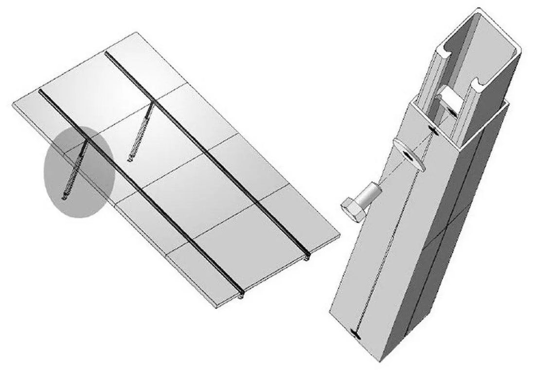 Unirac SolarMount 72 in Adjustable Tilt Leg.