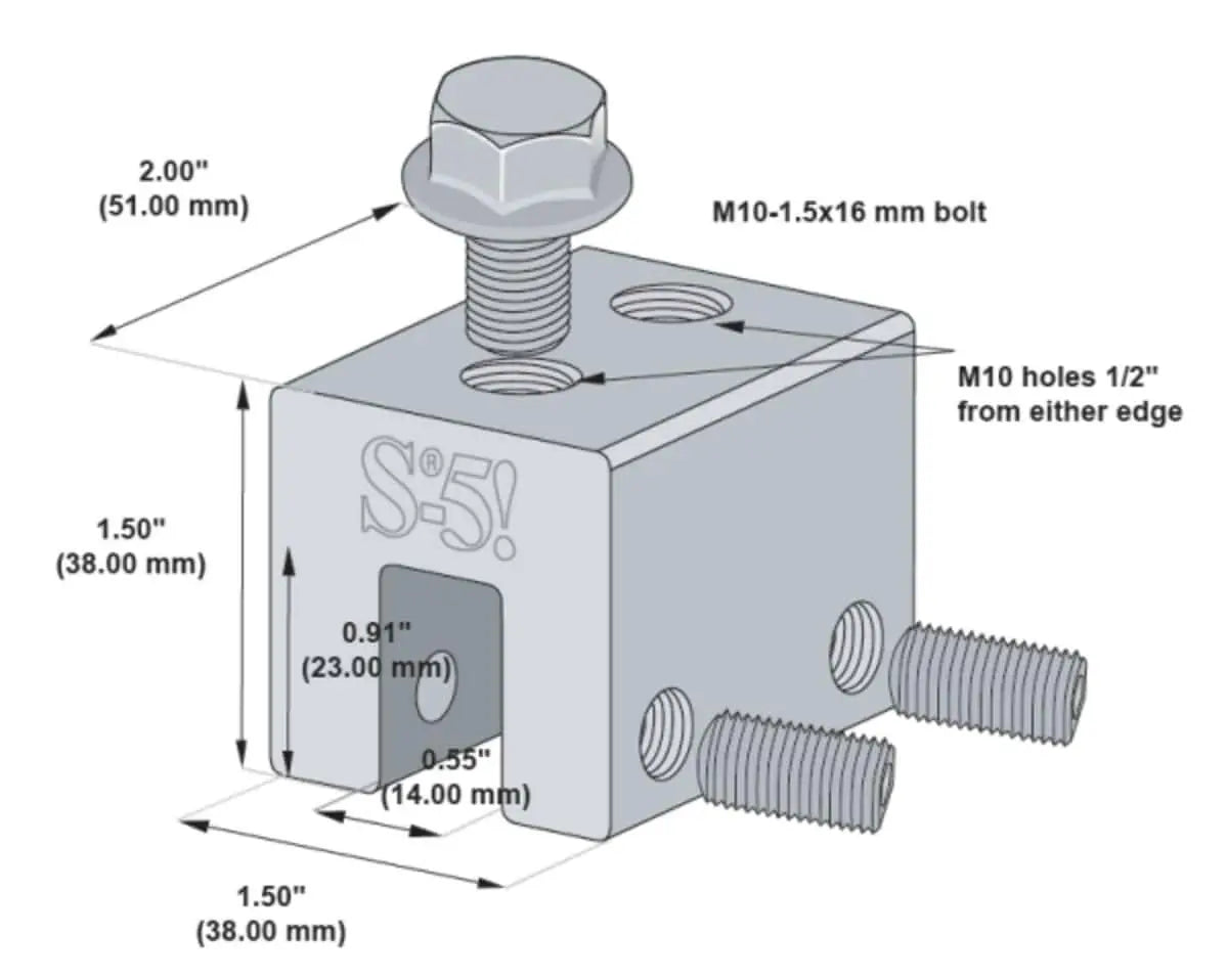 S-5! Small Aluminum Metal Roof Mounting Clamp.