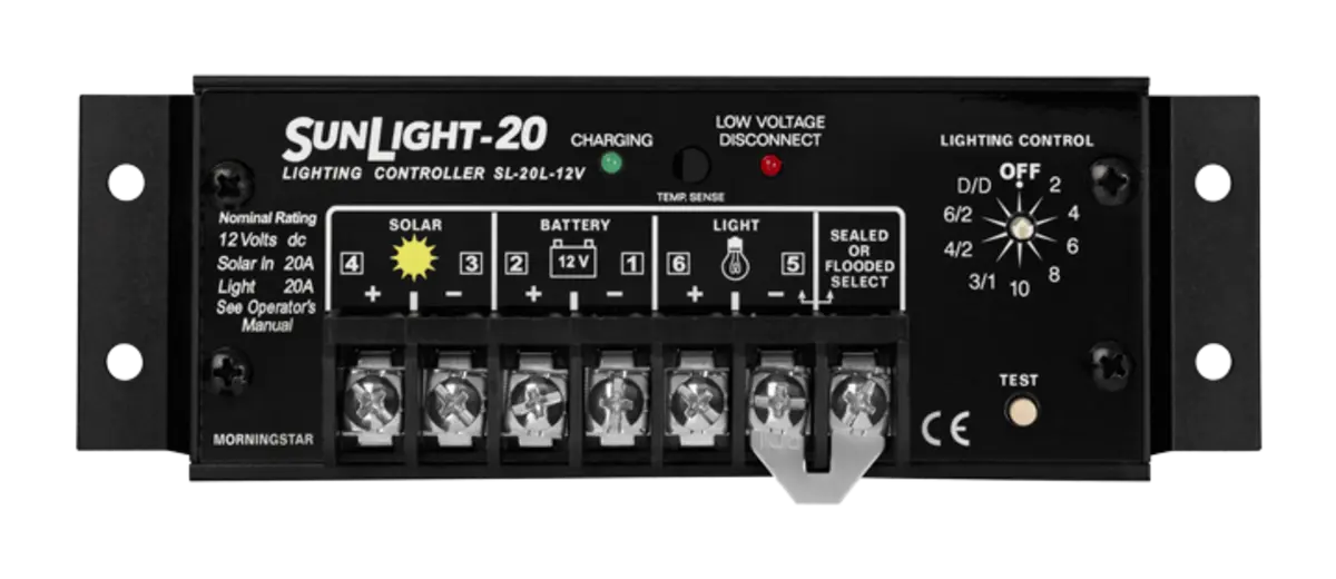 Morningstar SunLight SL-20L-12V PWM Charge Controller.
