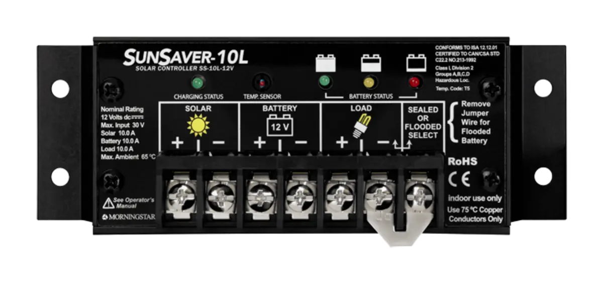 Morningstar SunSaver SS-10L-12V PWM Charge Controller.