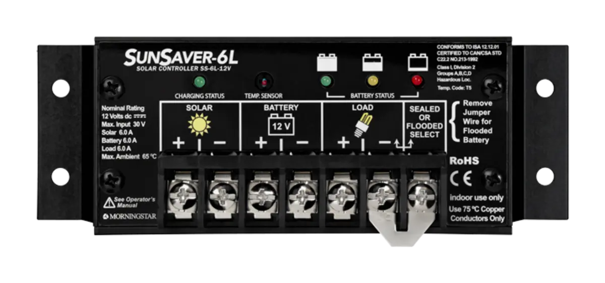 Morningstar SunSaver SS-6L-12V PWM Charge Controller.