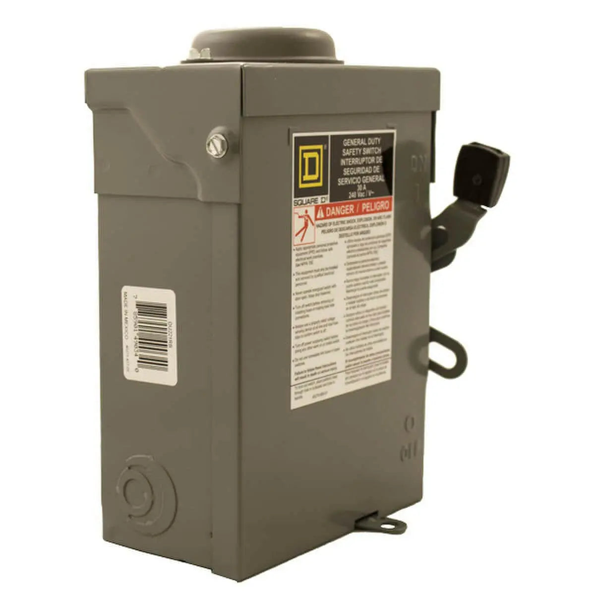 Square D/Schneider Electric DU 30 A Non-Fusible Disconnect Safety Switch.