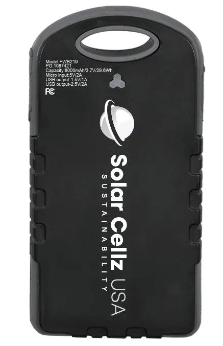 Solar Cellz UL 8000Mah Solar Power Bank.