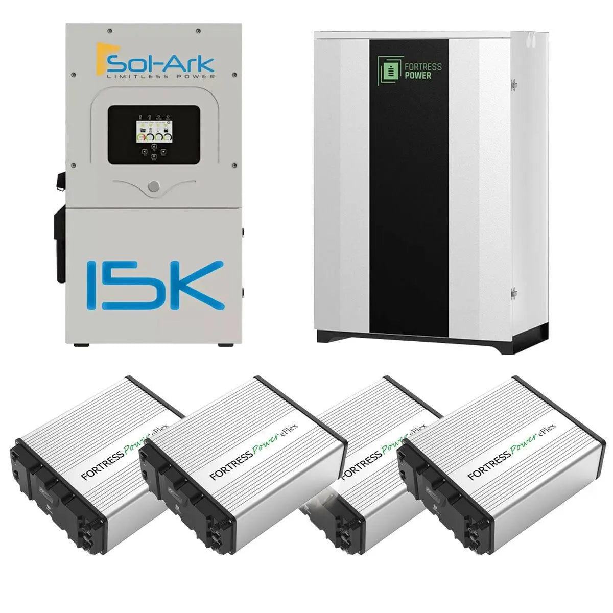 Sol-Ark 15K + Fortress Power eFlex Battery + Fortress Durarack Enclosure Bundle Sol-Ark