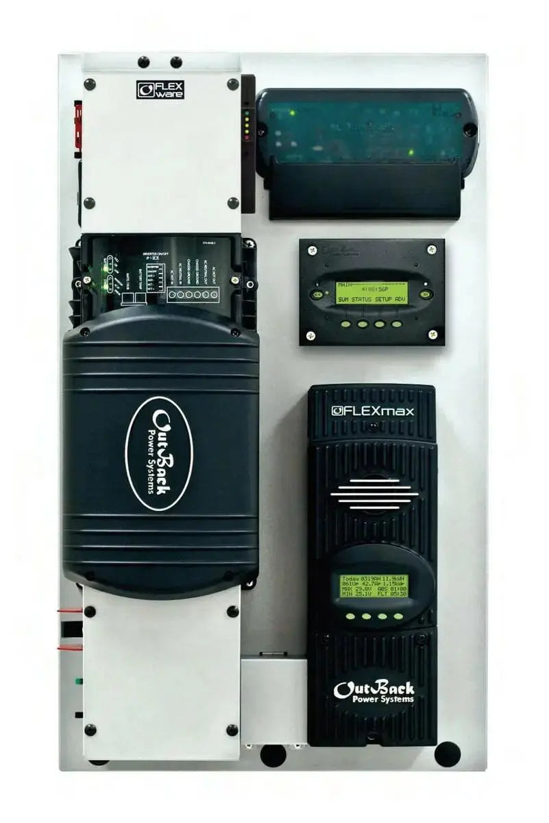 Outback Power FLEXpower ONE FXR™ Series 13 in x 8-1/4 in Fully Pre-Wired Single Inverter System.