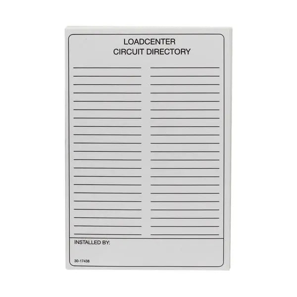 TCD - Eaton CH 3/4-Inch Loadcenters and Breakers Accessories - Circuit Directory Eaton