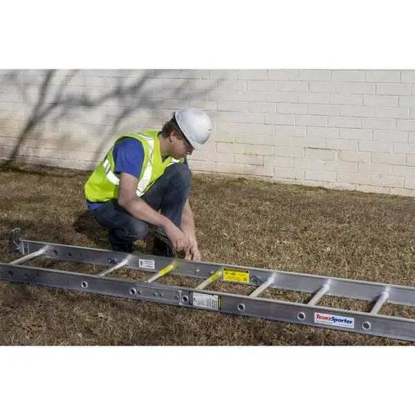 TranzVolt Tie Down 28 ft 6000 Sq-ft Battery Powered Ladder Hoist with Cordless Remote TranzVolt