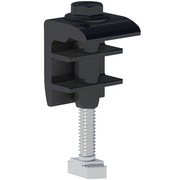 UFO Universal End Clamp – Black, Adjustable Solar Module Mounting Clamp Solar Cellz USA