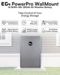 EG4 14.3 kWh PowerPro WallMount AllWeather LiFePO4 Battery | 48V 280Ah | IP65 | UL1973 | 10-Year Warranty.