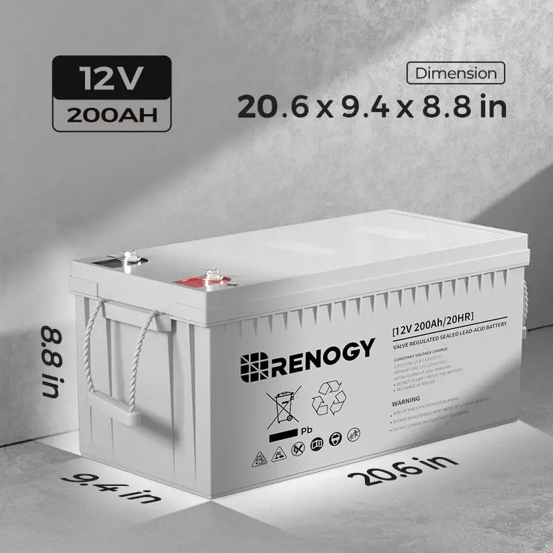 AGM 12V 200Ah Deep Cycle Battery Solar Cellz USA