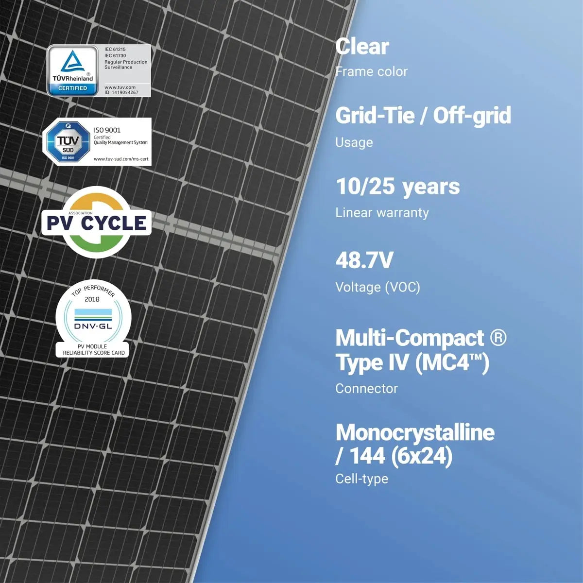TrinaSolar TSM-395-DE15M(II) 395w Mono Solar Panel.