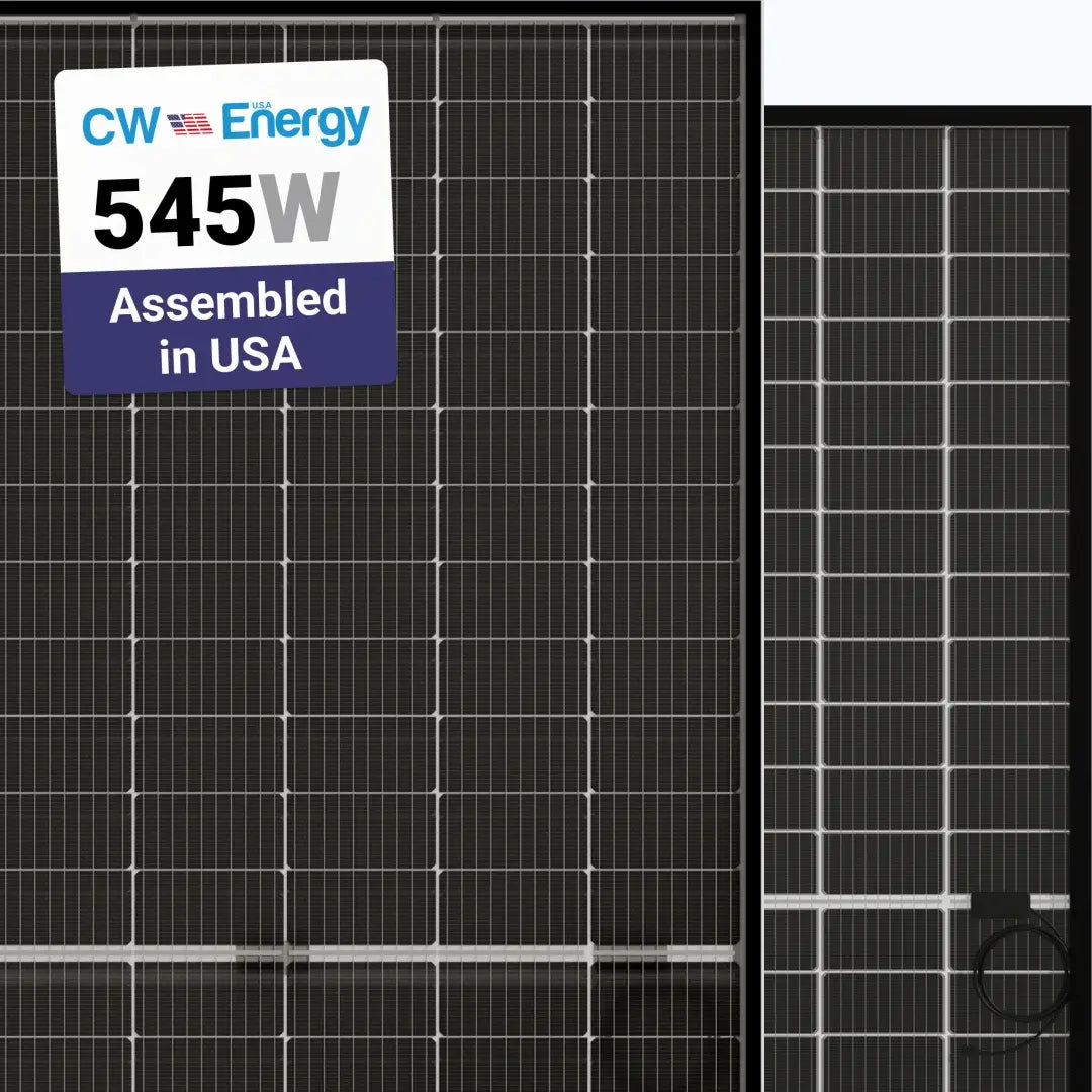 CW Energy 545W Bifacial Solar Panel — 144 Cells.