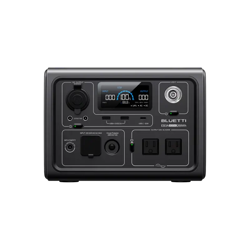 BLUETTI EB3A Portable Power Station – 600W / 268Wh.