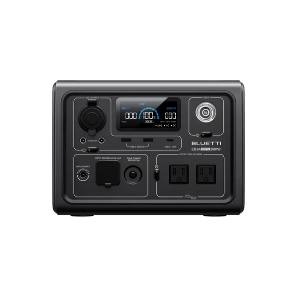 BLUETTI EB3A Portable Power Station – 600W / 268Wh | Solar Cellz Inc BLUETTI EB3A Portable Power Station – 600W / 268Wh | Solar Cellz Inc
