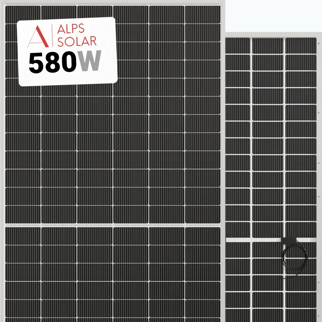 Alps Solar 580W Bifacial Solar Panel – 144 Cells (ALPS72D30T-TP-580).
