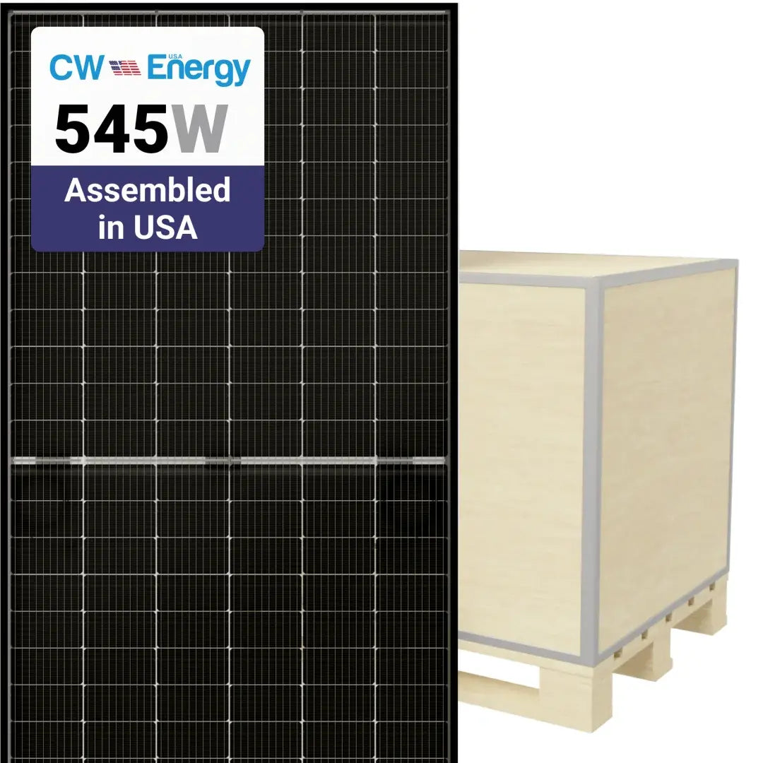 CW Energy 545W Bifacial Solar Panel — 144 Cells.
