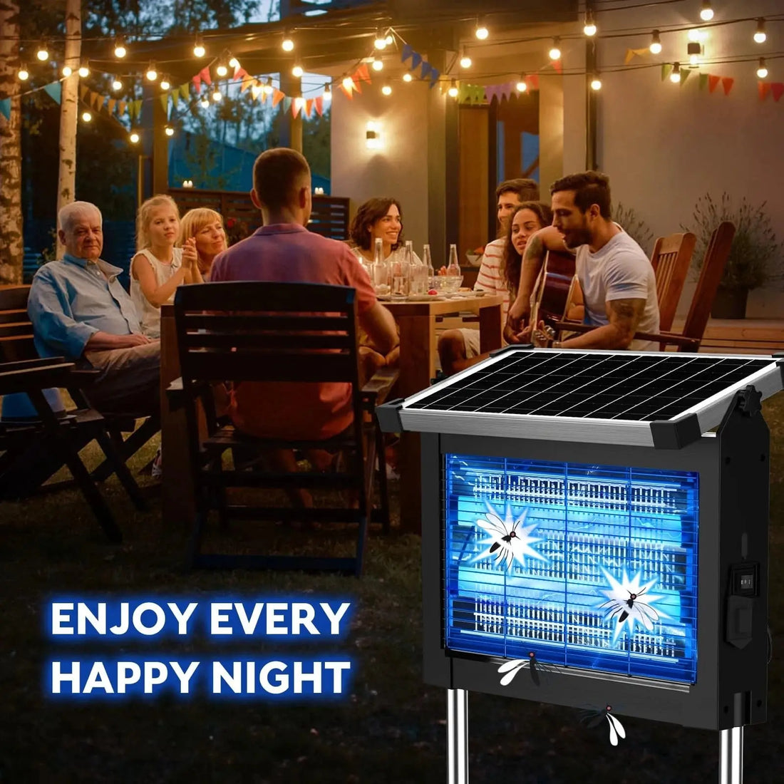 Reppiss Solar Bug Zapper Outdoor, 1 Acre Mosquito & Fly Killer Lamp, Waterproof Insect Control for Garden, Patio